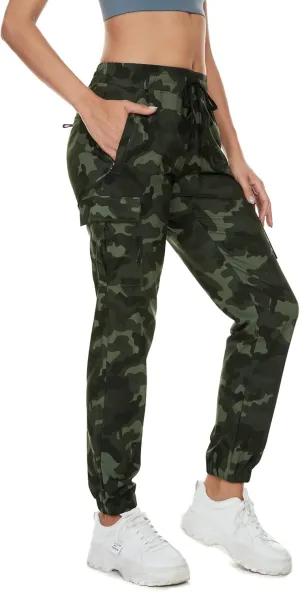 Arunlluta Hiking Pants Women Lightweight Cargo Pants Quick Dry Joggers for Women with Pockets Water-Resistant Travel Pants