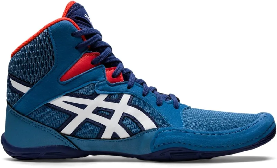ASICS Kid's SNAPDOWN 3 Grade School Wrestling Shoes, 5, AZURE/WHITE