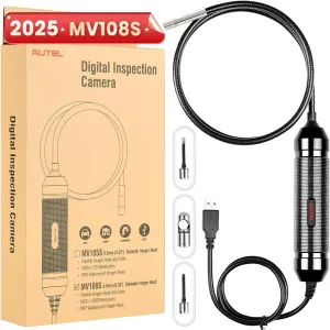 Autel MaxiVideo MV108S Digital Inspection Camera, 2MP 1920x1080, Waterproof USB Endoscope, 8.5mm Ultra-Slim Borescope Snake Camera   LED Light, Work with Autel Scanner &P-C, MV108 MV105S MV105 Upgrade