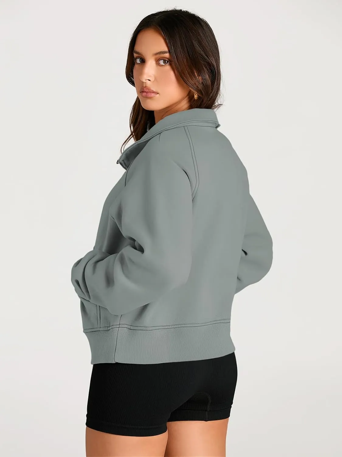 AUTOMET Womens Sweatshirts Half Zip Cropped Pullover Fleece Quarter Zipper Hoodies 2025 Fall Fashion Outfits Clothes