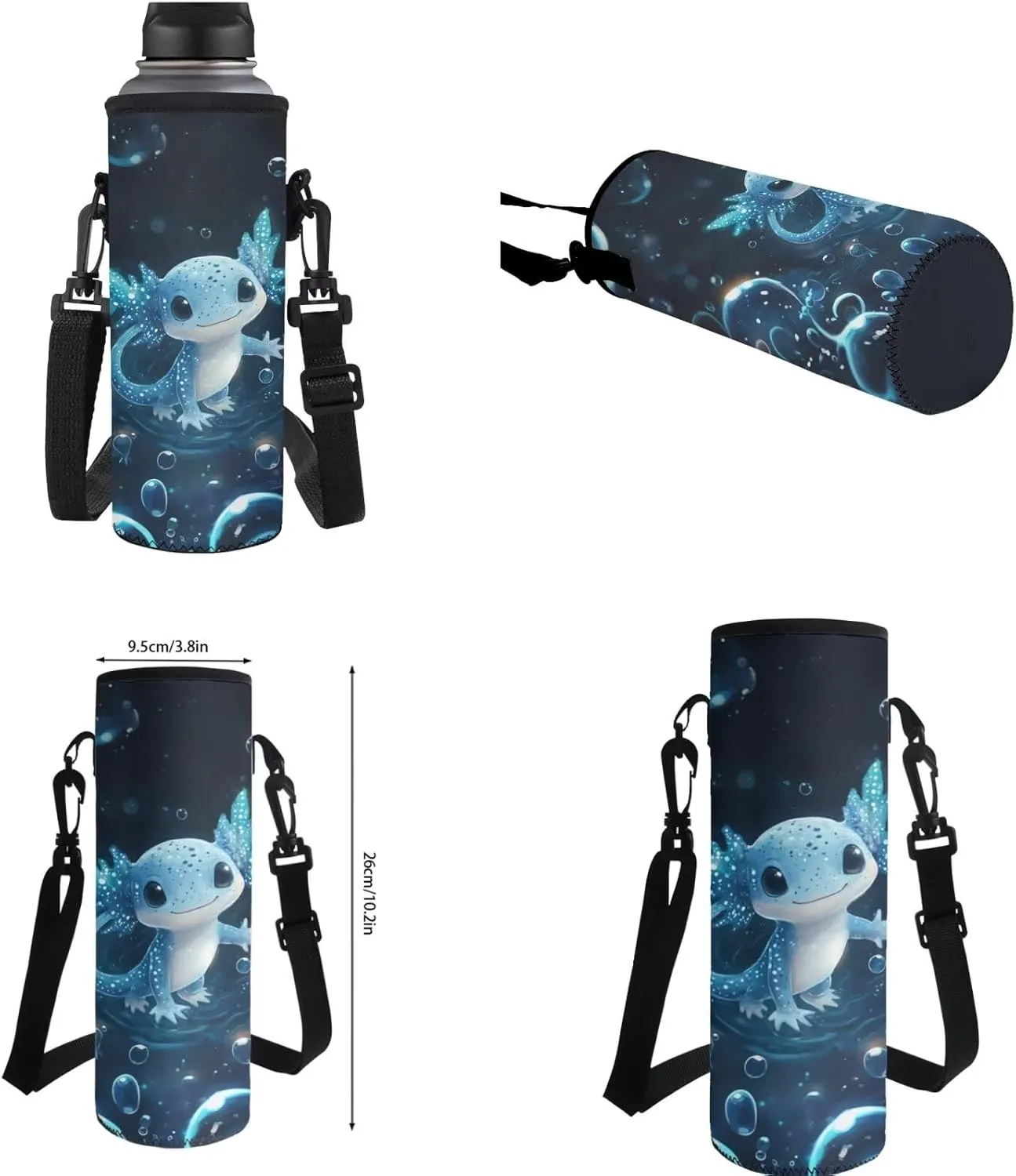 Axolotl Backpack with Lunchbox Polyester Kids School Bags for Boys 4 To 6 Versatile Bookbag Set for Primary School Travel Daypack Book Bag