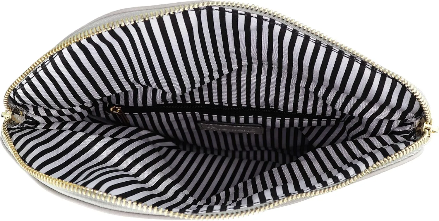 B BRENTANO Fold-Over Envelope Wristlet Clutch Crossbody Bag with Tassel Accents