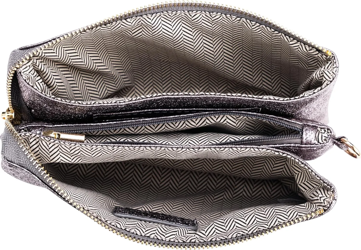 B BRENTANO Vegan Leather Multi-Pocket Crossbody Purse/Clutch with Card Slots, Removable Wristlet & Adjustable Shoulder Strap