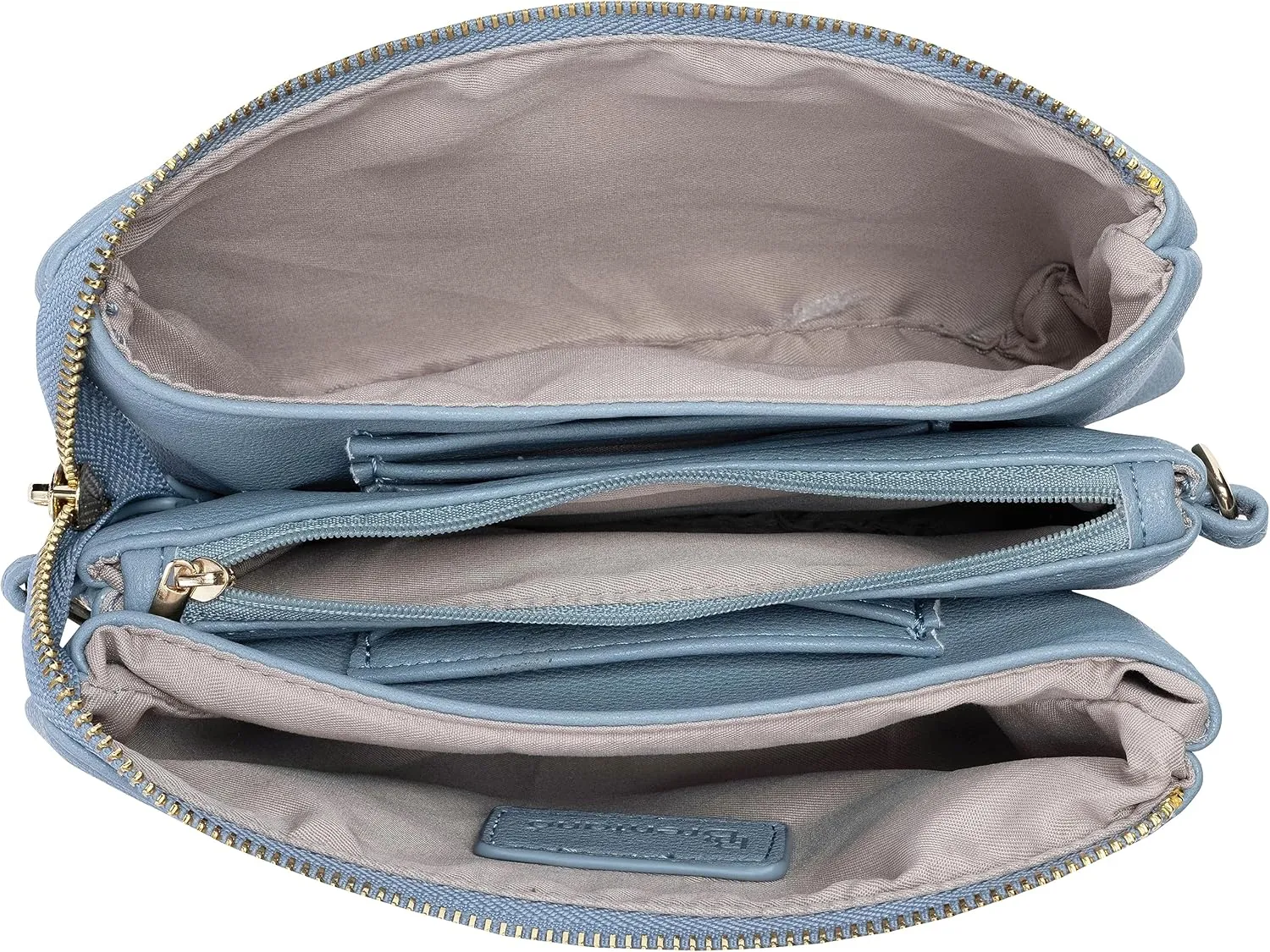 B BRENTANO Vegan Leather Multi-Pocket Crossbody Purse/Clutch with Card Slots, Removable Wristlet & Adjustable Shoulder Strap