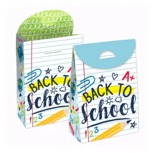 Back to School - First Day of School Classroom Gift Favor Bags - Party Goodie Boxes - Set of 12