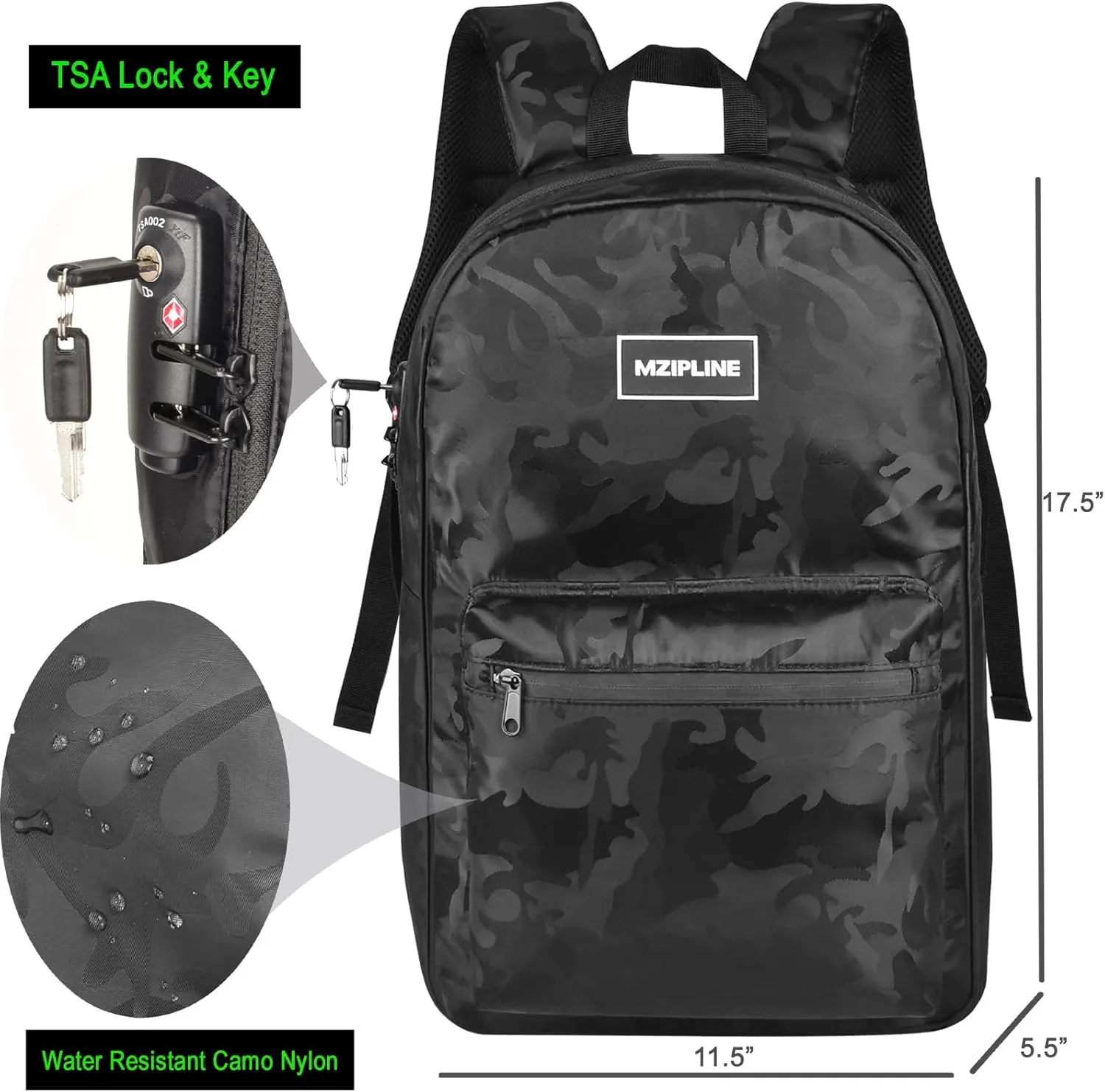 Backpack Bag With Lock - Activated Carbon Fiber Lining - Water Resistant,Anti Theft Laptop Daypack for Men & Women Travel (Camo Burgandy)