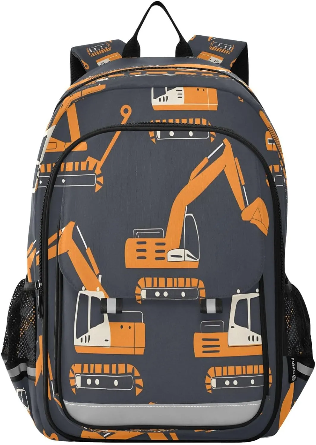 Backpack Bookbag School Bag Travel Bag Excavating Machinery Black Background for Girls Boys Teen