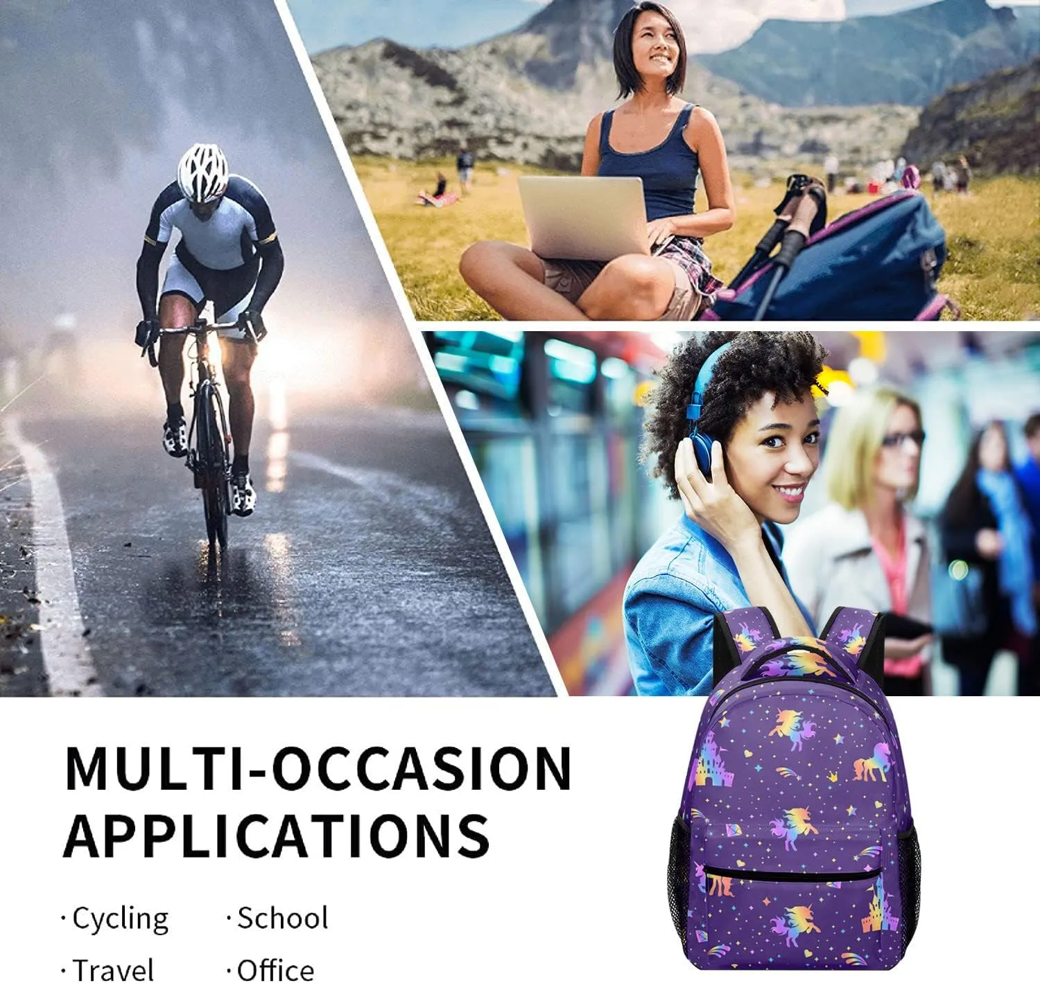 Backpack Custom Name Volleyball Grey Black Fashion Lightweight Waterproof Travel Bag for Family Friends Gifts, 12.2''(L) x 5.9''(W) x 16.5''(H)