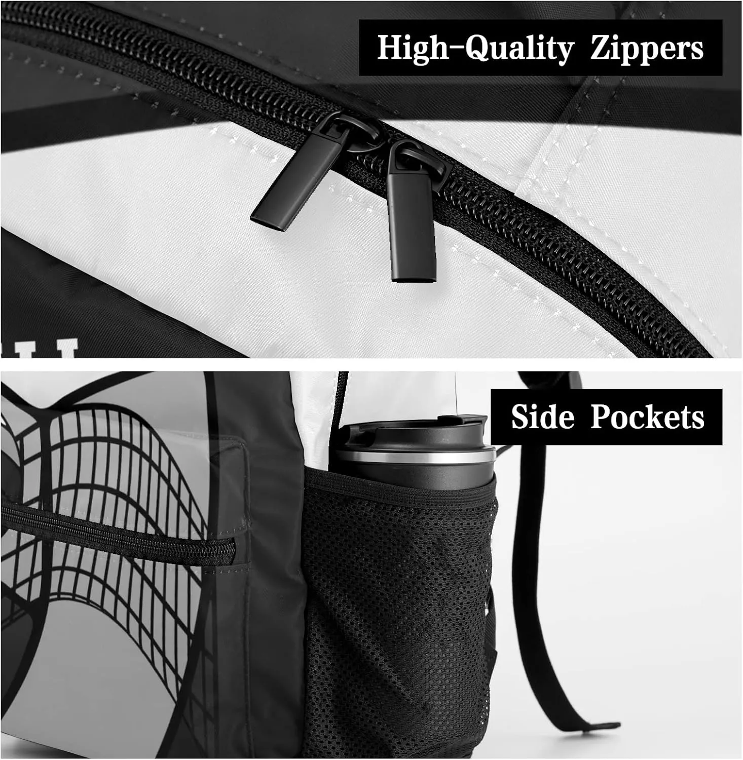 Backpack Custom Name Volleyball Grey Black Fashion Lightweight Waterproof Travel Bag for Family Friends Gifts, 12.2''(L) x 5.9''(W) x 16.5''(H)