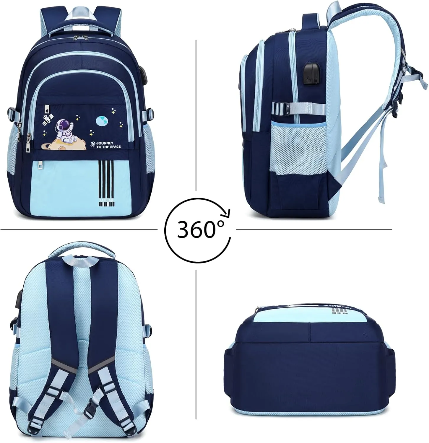 Backpack for Boys - Boy Backpack Schoolbag for Boys Kids Children Teens Girls Elementary Middle School Bags, Waterproof Lightweight Kids Bookbag Backpacks Casual Daypack with Lunch Bag Set