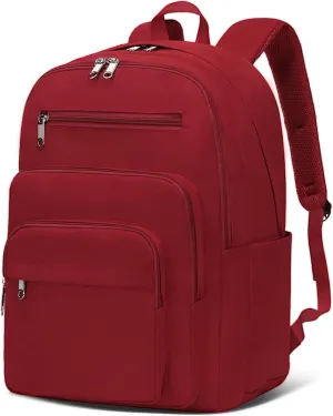 Backpack for Middle High School Teen Boys Girls Large College Bookbag with Laptop Compartment Back to School Book Bags Mochilas Escolares para Niños Niñas Adolescentes (Dark Red, Solid)