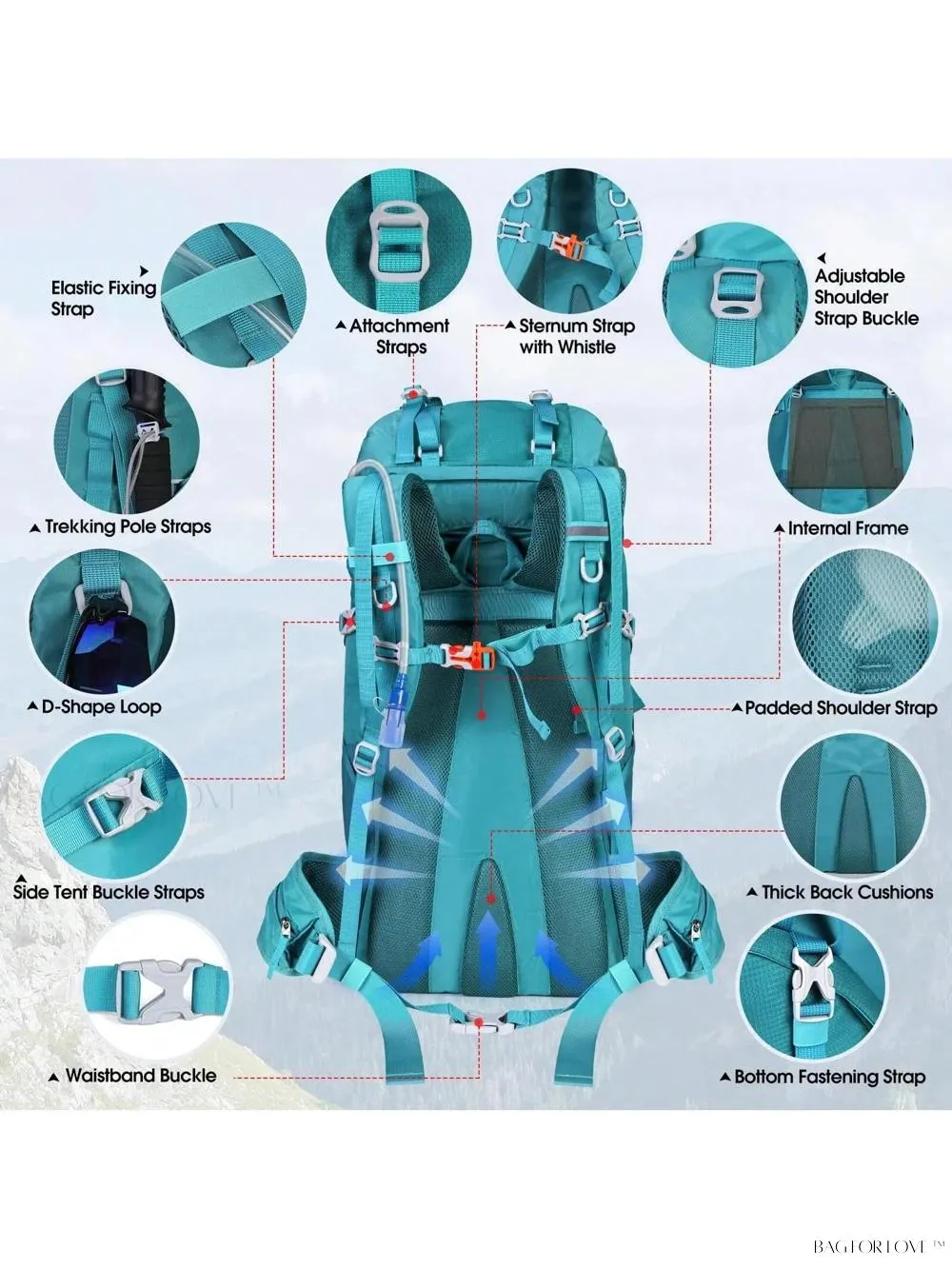 BagForLove - Ultimate Adventure Companion 60L Water Resistant Backpack