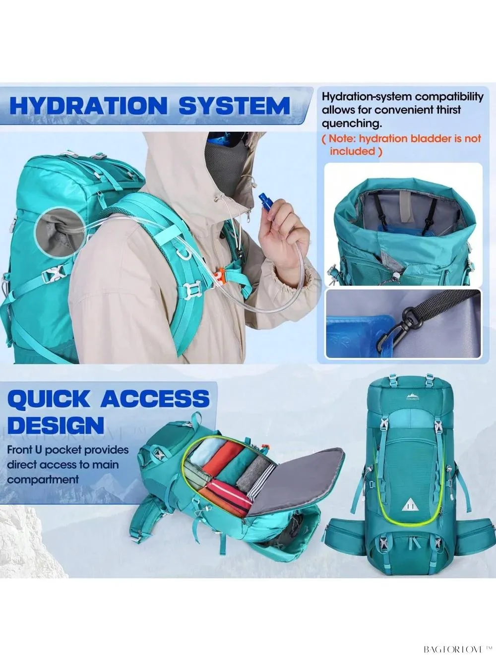 BagForLove - Ultimate Adventure Companion 60L Water Resistant Backpack