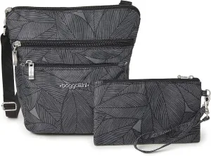 Baggallini Pocket Crossbody Bags for Women 8x8 Small Lightweight Durable Nylon Water-resistant Travel Purse W/Rfid Wristlet