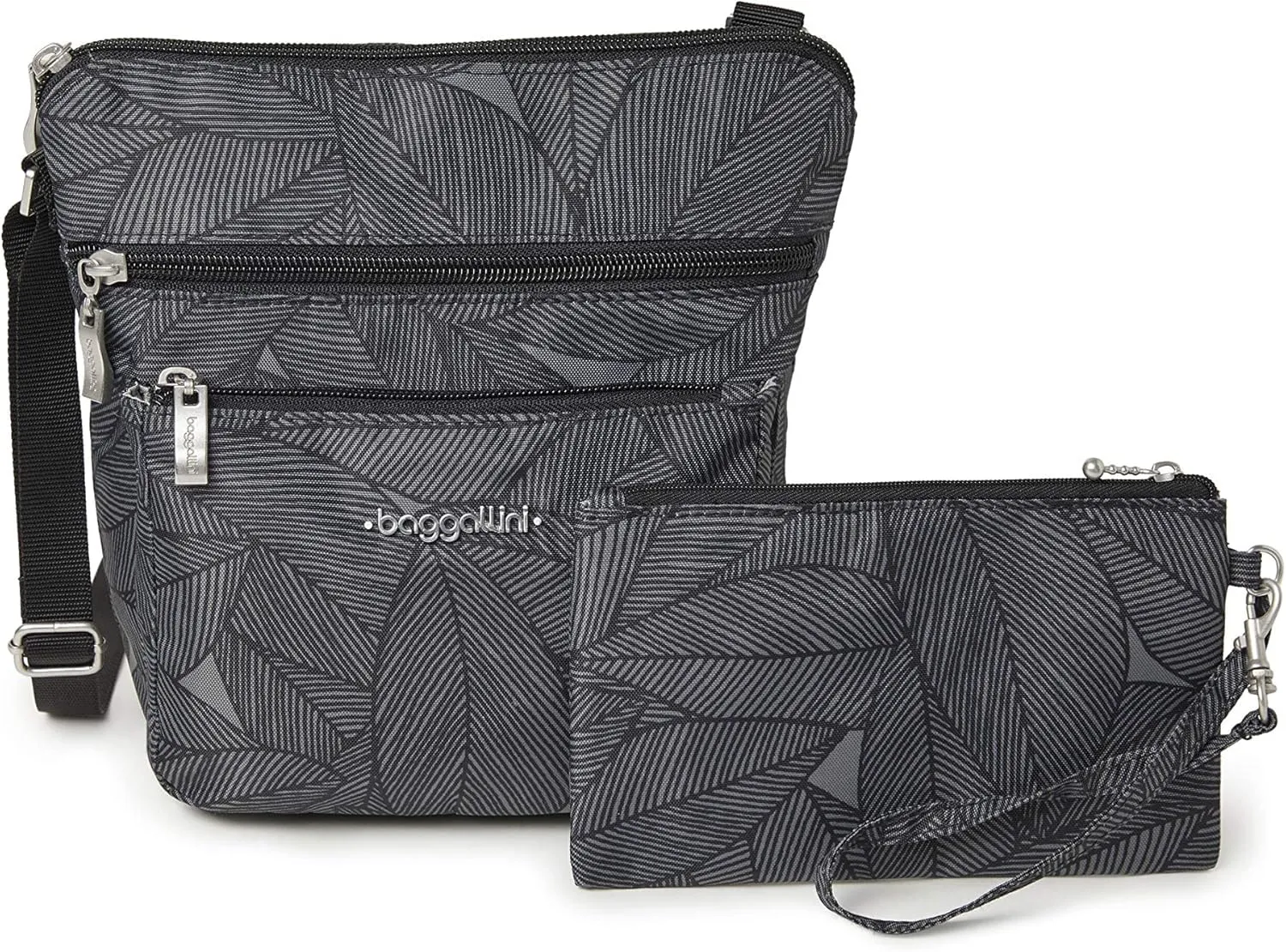 Baggallini Pocket Crossbody Bags for Women 8x8 Small Lightweight Durable Nylon Water-resistant Travel Purse W/Rfid Wristlet