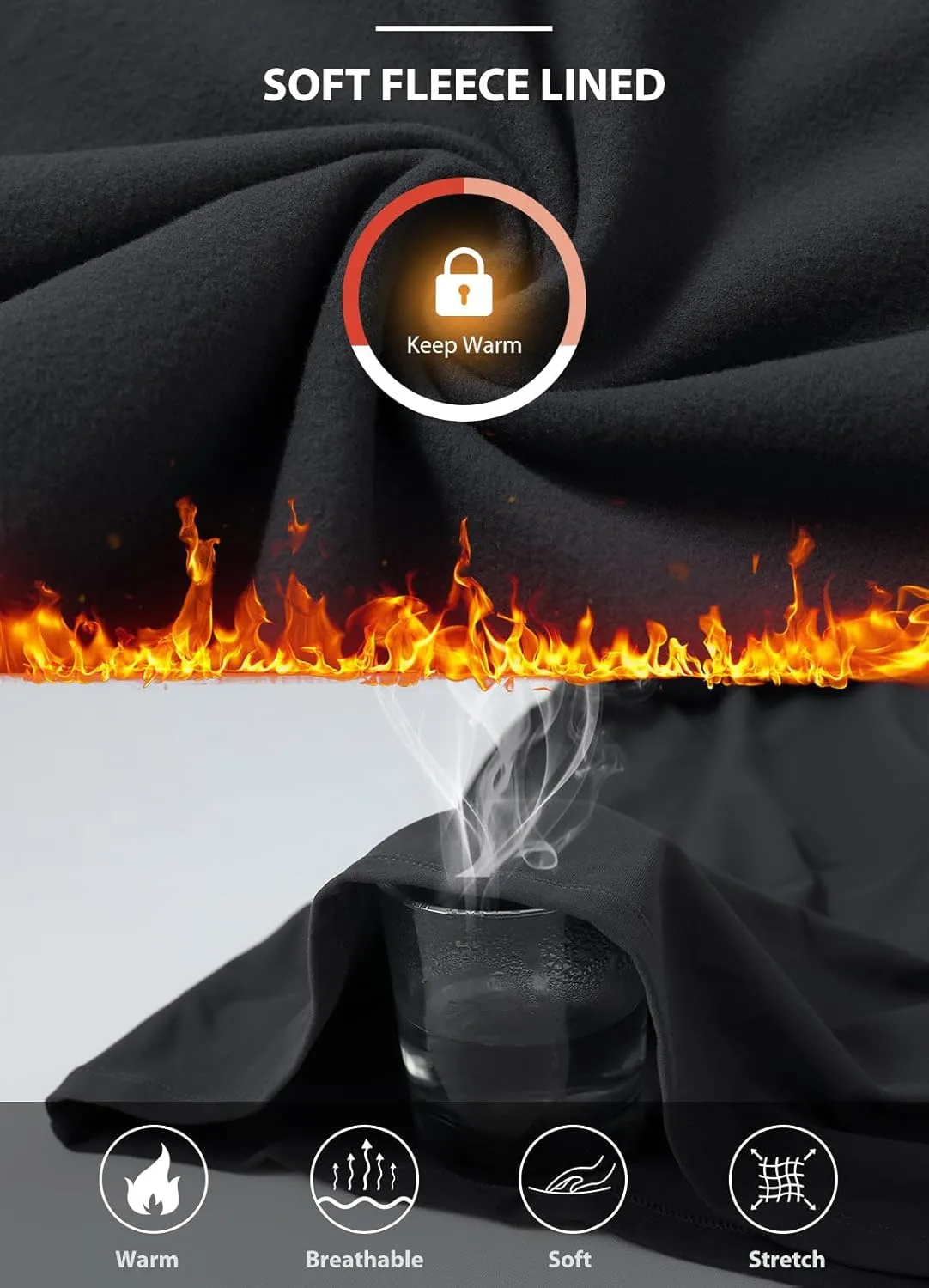 baleaf Thermal Long Sleeve Women Shirts Winter Clothes Cowl Neck Warm Fleece Base Layer Tops with Balaclava and Thumbholes