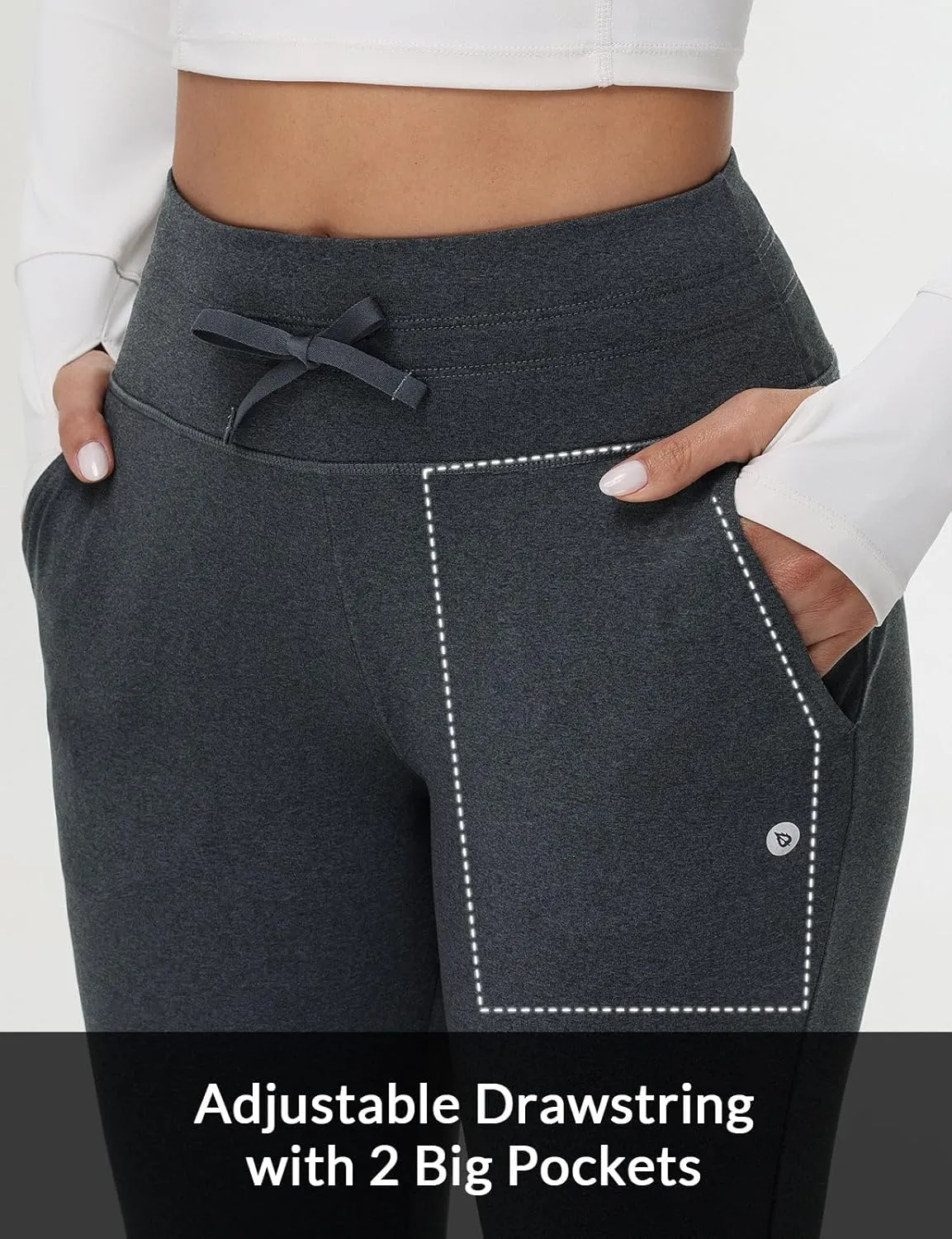 baleaf Women's Fleece Lined Pants Water-Resistant Sweatpants Winter Thermal Ski Hiking Running Joggers