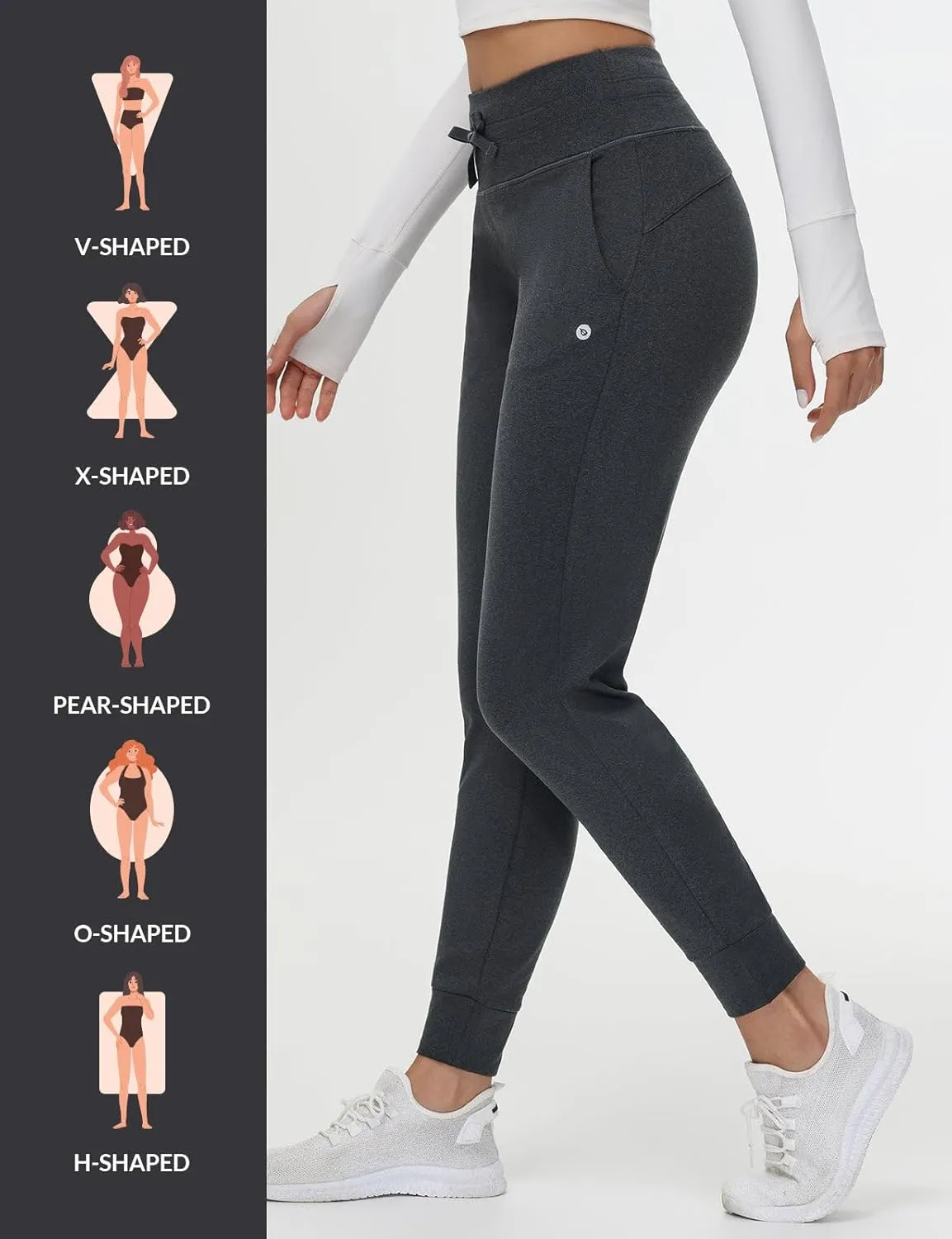 baleaf Women's Fleece Lined Pants Water-Resistant Sweatpants Winter Thermal Ski Hiking Running Joggers