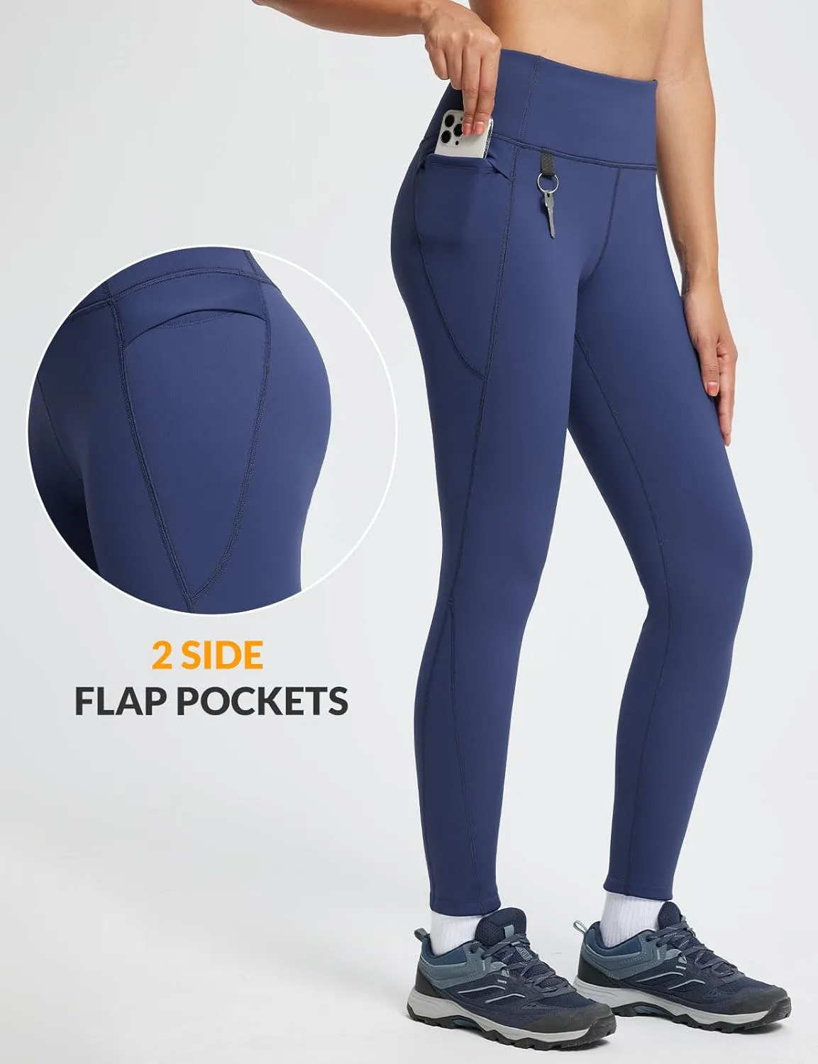 baleaf Women's Thick Fleece Lined Winter Leggings Thermal Warm Pants Water Resistant Hiking High Waisted