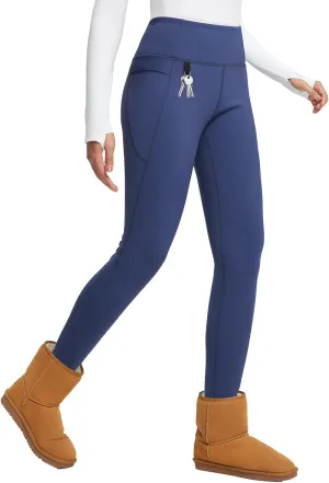 baleaf Women's Thick Fleece Lined Winter Leggings Thermal Warm Pants Water Resistant Hiking High Waisted