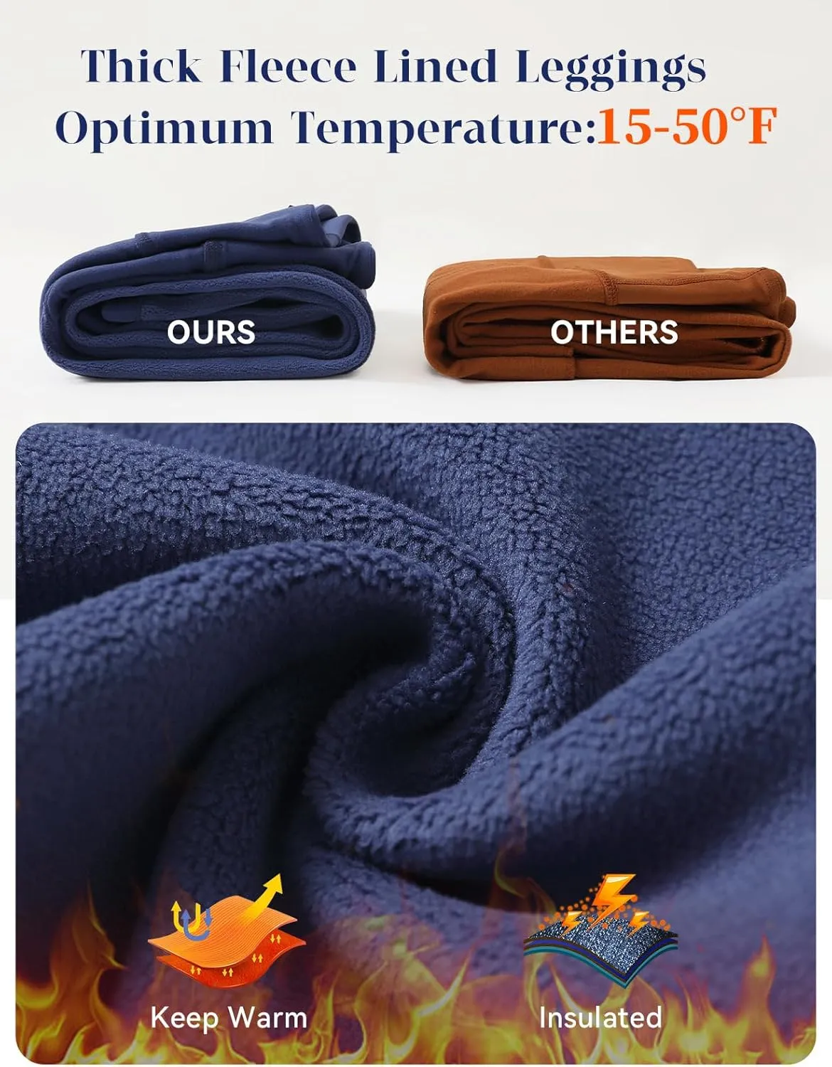 baleaf Women's Thick Fleece Lined Winter Leggings Thermal Warm Pants Water Resistant Hiking High Waisted