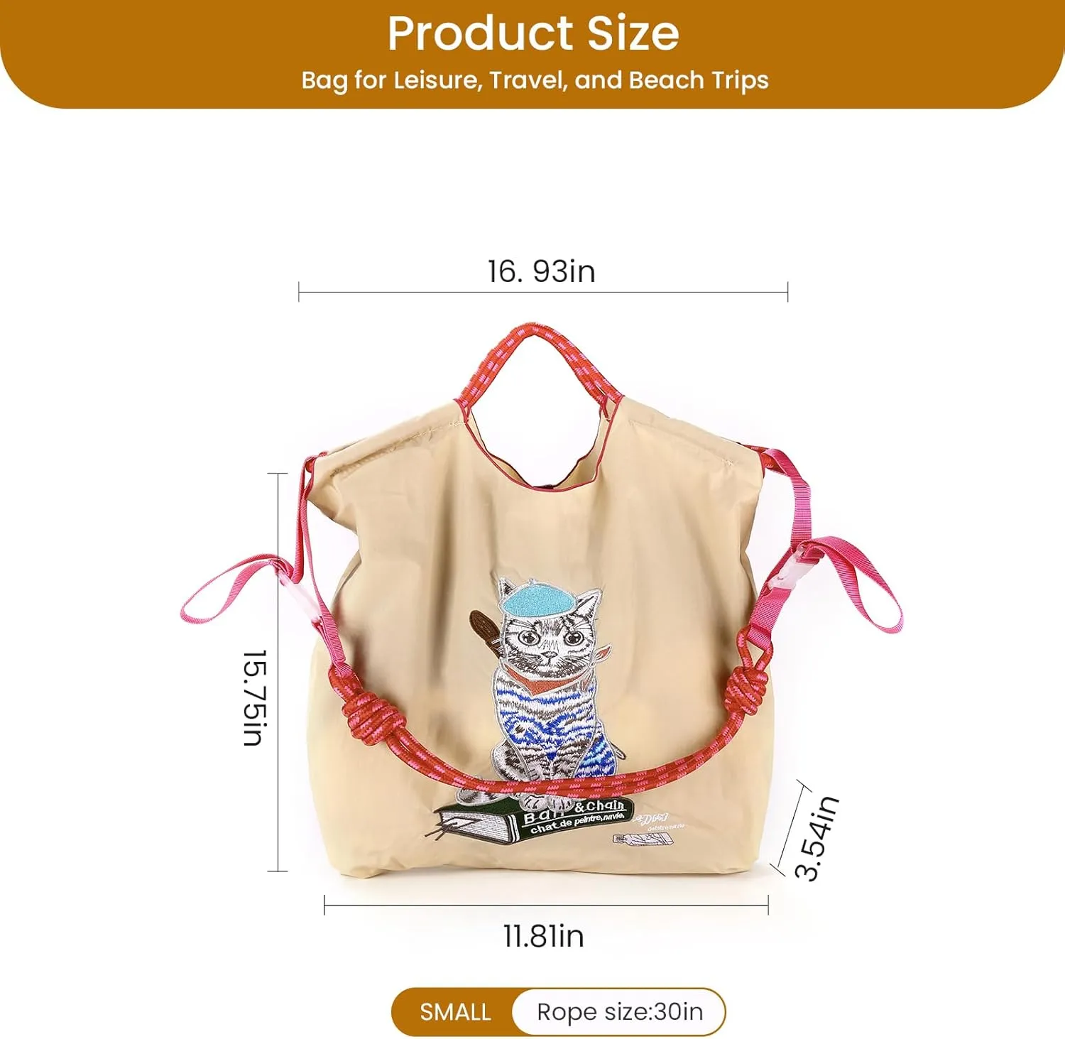 Ball&Chain Nylon Tote Bags Personalized Birthday Gift for Women,Personalized Present Bag，Crossbody Bag Shoulder Bag