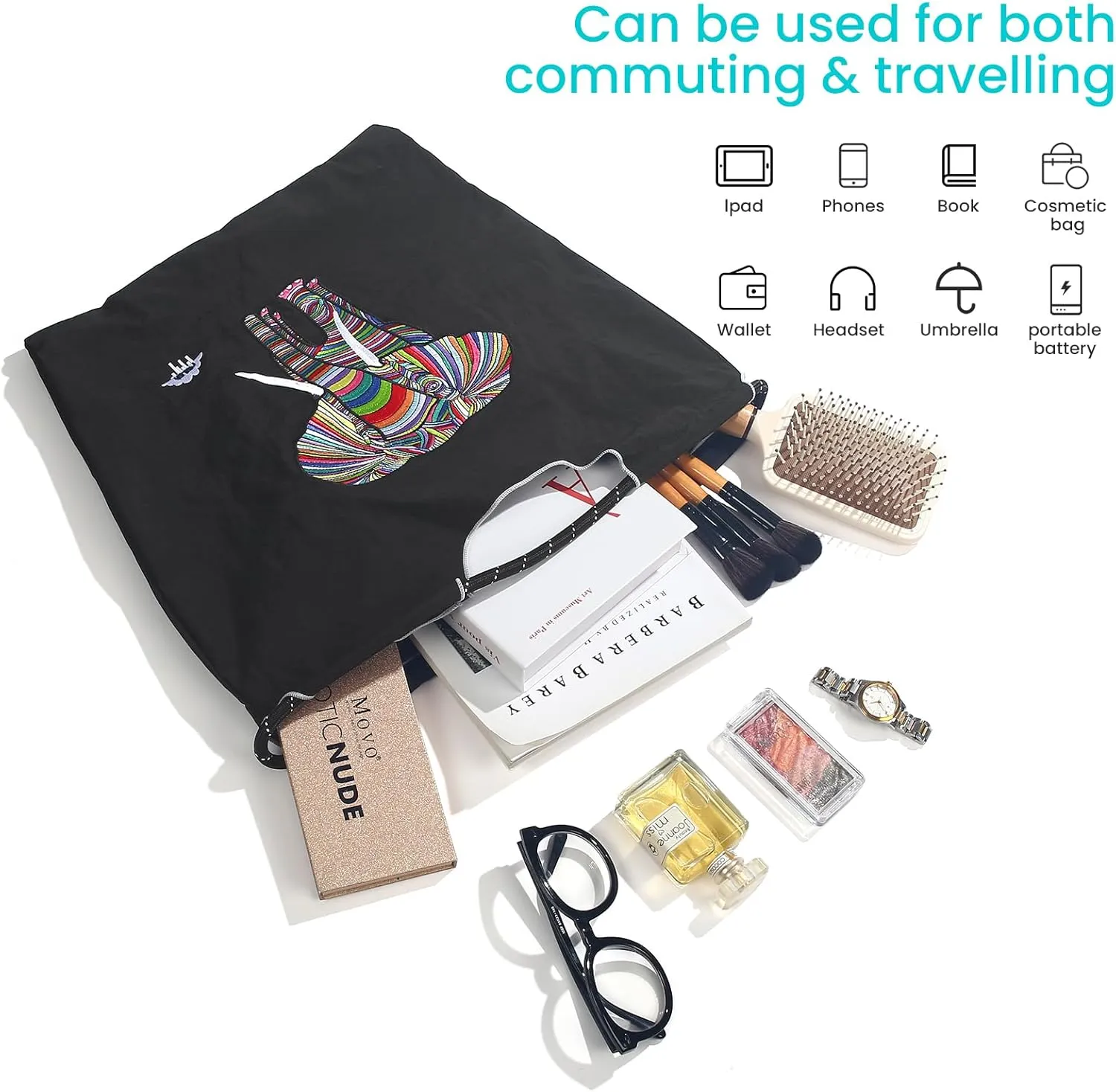 Ball&Chain Tote Bag Women Work Bags Nylon Bag Purse for Women Travel Bags Handbags Everyday Bag with Inner Pockets