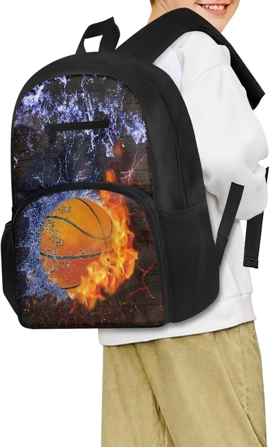 Basketball School Backpack for Boys 8-12 Cool Elementary Middle School Bookbags Lightweight Teen Book Bag Daypack for Girls Back to School Bag Mochilas Para NiñOs