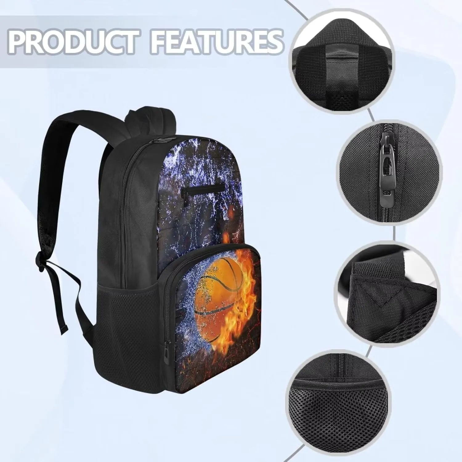 Basketball School Backpack for Boys 8-12 Cool Elementary Middle School Bookbags Lightweight Teen Book Bag Daypack for Girls Back to School Bag Mochilas Para NiñOs