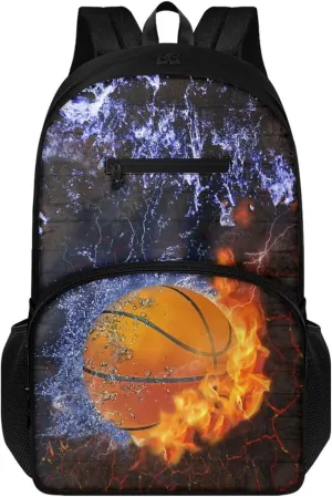 Basketball School Backpack for Boys 8-12 Cool Elementary Middle School Bookbags Lightweight Teen Book Bag Daypack for Girls Back to School Bag Mochilas Para NiñOs