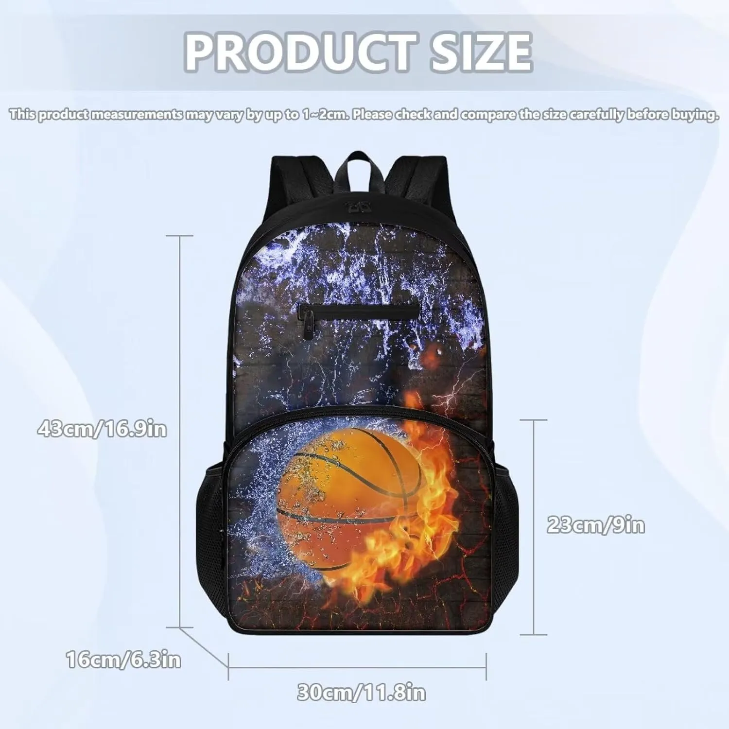 Basketball School Backpack for Boys 8-12 Cool Elementary Middle School Bookbags Lightweight Teen Book Bag Daypack for Girls Back to School Bag Mochilas Para NiñOs