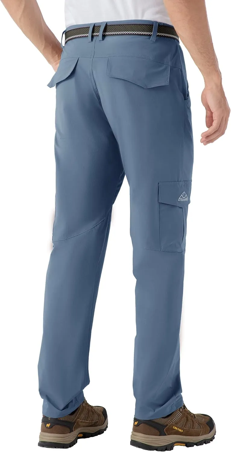 BASUDAM Men's Cargo Hiking Pants Quick Dry Lightweight Stretch Water Resistant Summer Outdoor Work Travel with Pockets