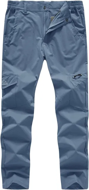 BASUDAM Men's Cargo Hiking Pants Quick Dry Lightweight Stretch Water Resistant Summer Outdoor Work Travel with Pockets