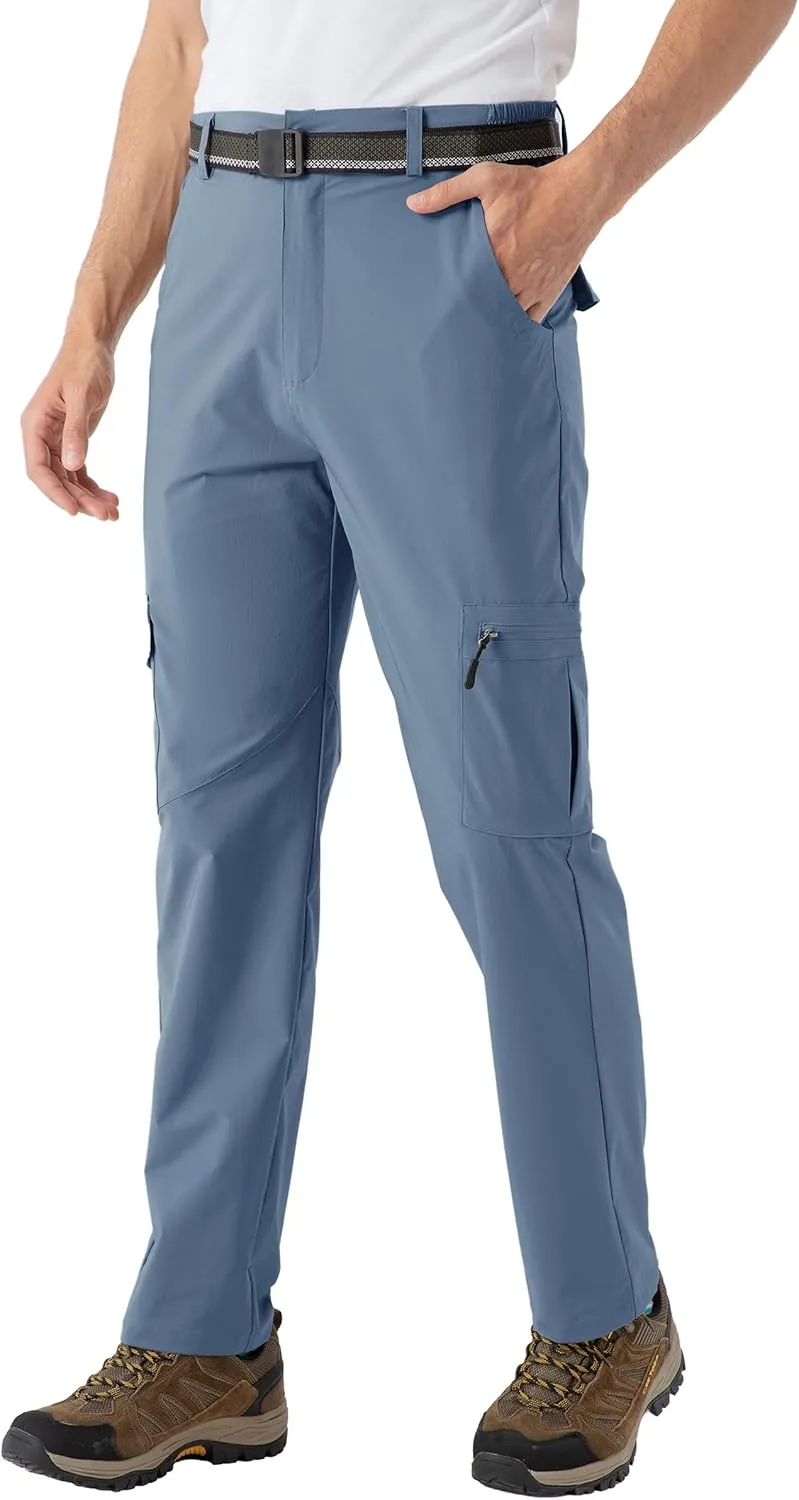 BASUDAM Men's Cargo Hiking Pants Quick Dry Lightweight Stretch Water Resistant Summer Outdoor Work Travel with Pockets