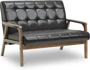 Baxton Studio Mid-Century Masterpieces Love Seat, Brown
