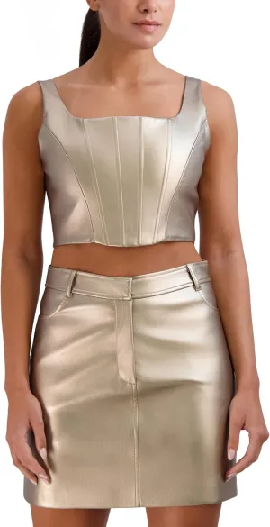 BCBGeneration Women's Sleeveless Square Neck Cropped Tank Top