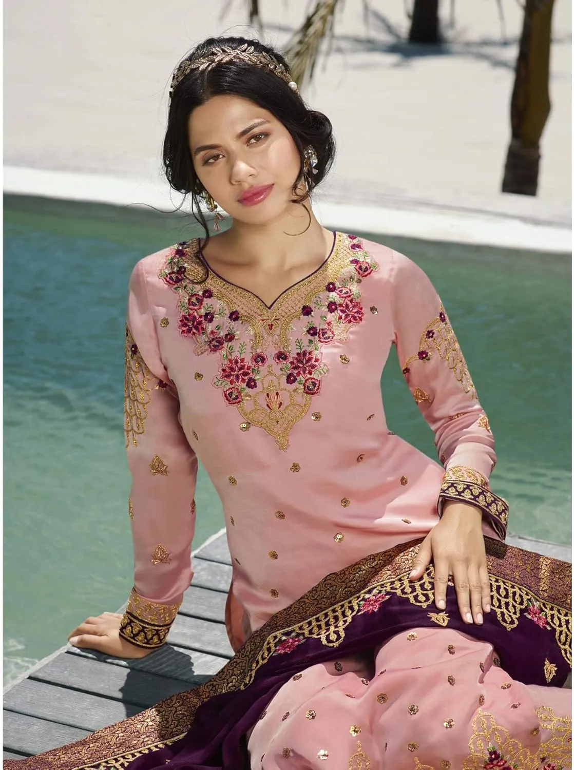 Beautiful Designer Indian Shalwar Kameez Pakistani Style Shalwar Pant Suits For Women
