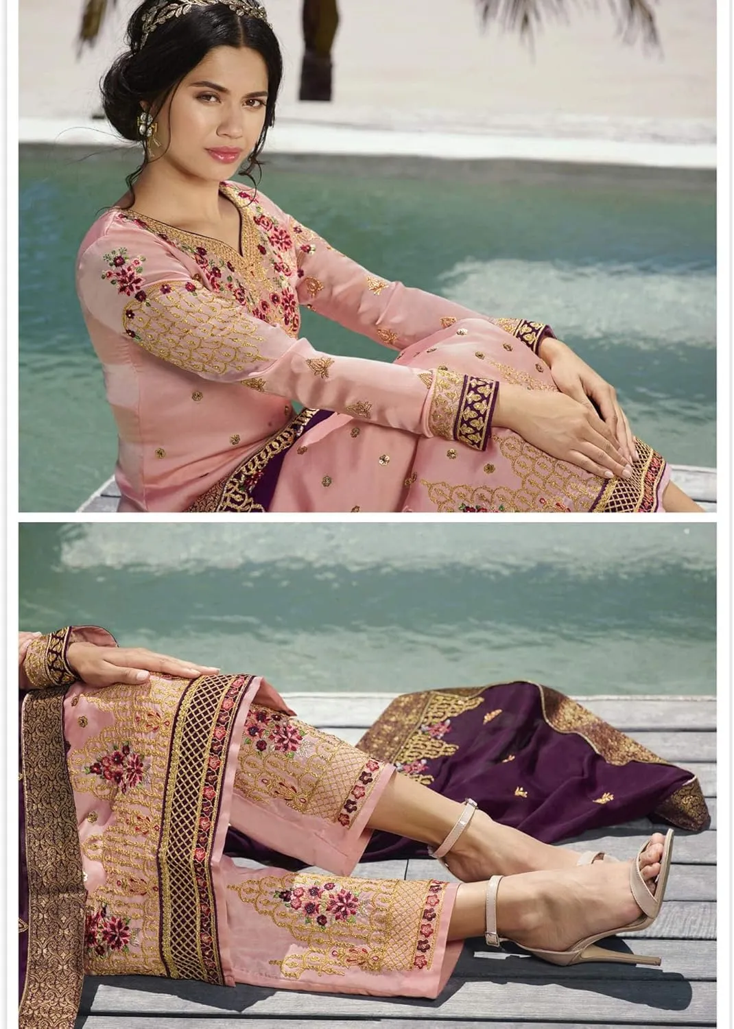 Beautiful Designer Indian Shalwar Kameez Pakistani Style Shalwar Pant Suits For Women