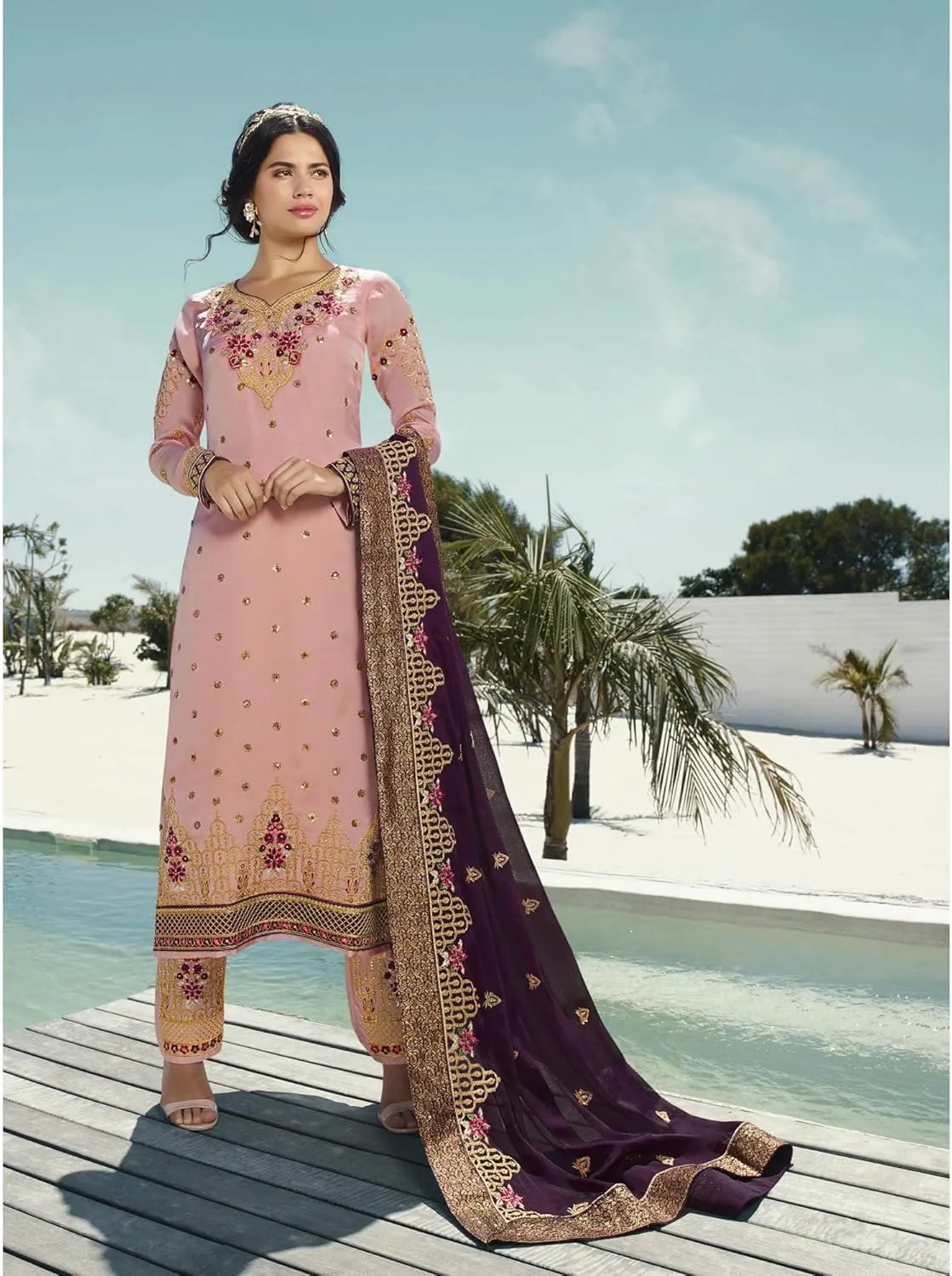 Beautiful Designer Indian Shalwar Kameez Pakistani Style Shalwar Pant Suits For Women