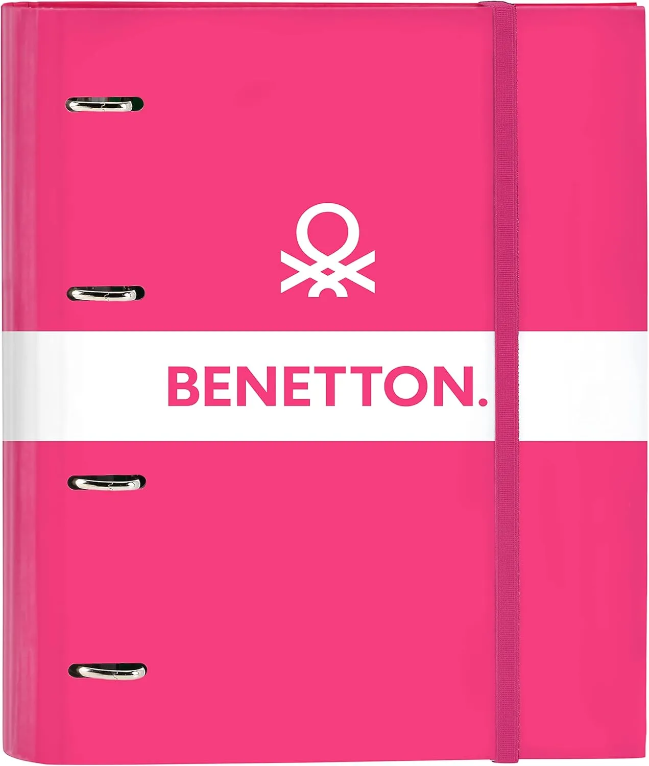 Benetton Raspberry – 4 Ring Binder 35 cm with 100 A4 Sheets, Ideal for Children of Different Ages, Comfortable and Versatile, Quality and Strength, 27 x 3.5 x 32 cm, Fuchsia Pink