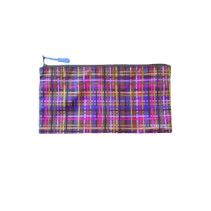 Berry Smash Wonky Plaid Recycled Large Zip Bag