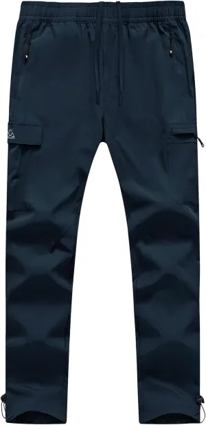 BGOWATU Hiking Pants for Men, Water Resistant Stretch Cargo Pants, Lightweight Quick Dry Outdoor Fishing Pants