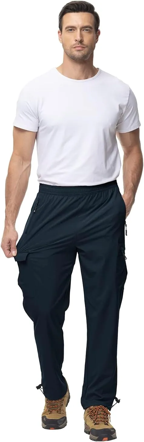 BGOWATU Hiking Pants for Men, Water Resistant Stretch Cargo Pants, Lightweight Quick Dry Outdoor Fishing Pants