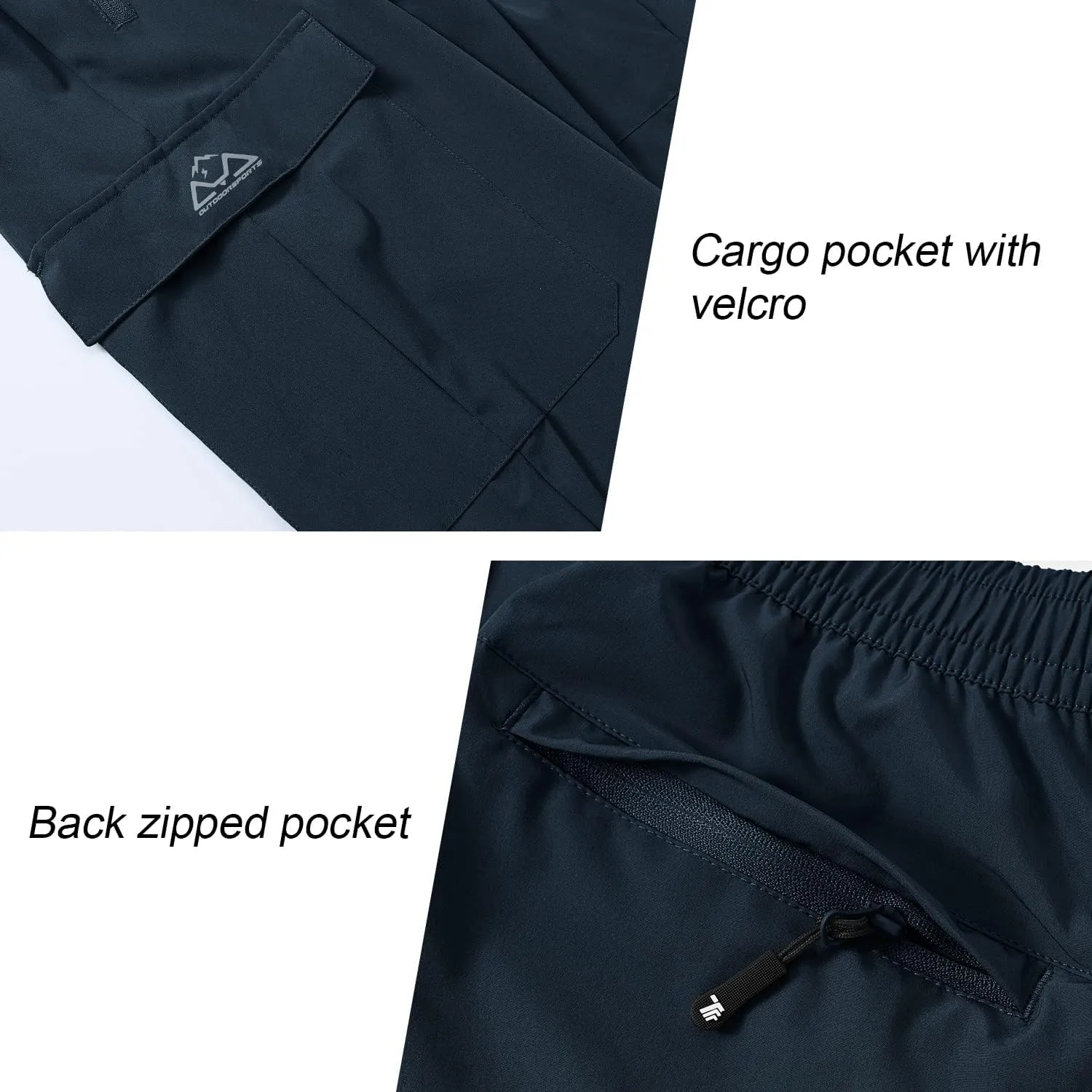 BGOWATU Hiking Pants for Men, Water Resistant Stretch Cargo Pants, Lightweight Quick Dry Outdoor Fishing Pants