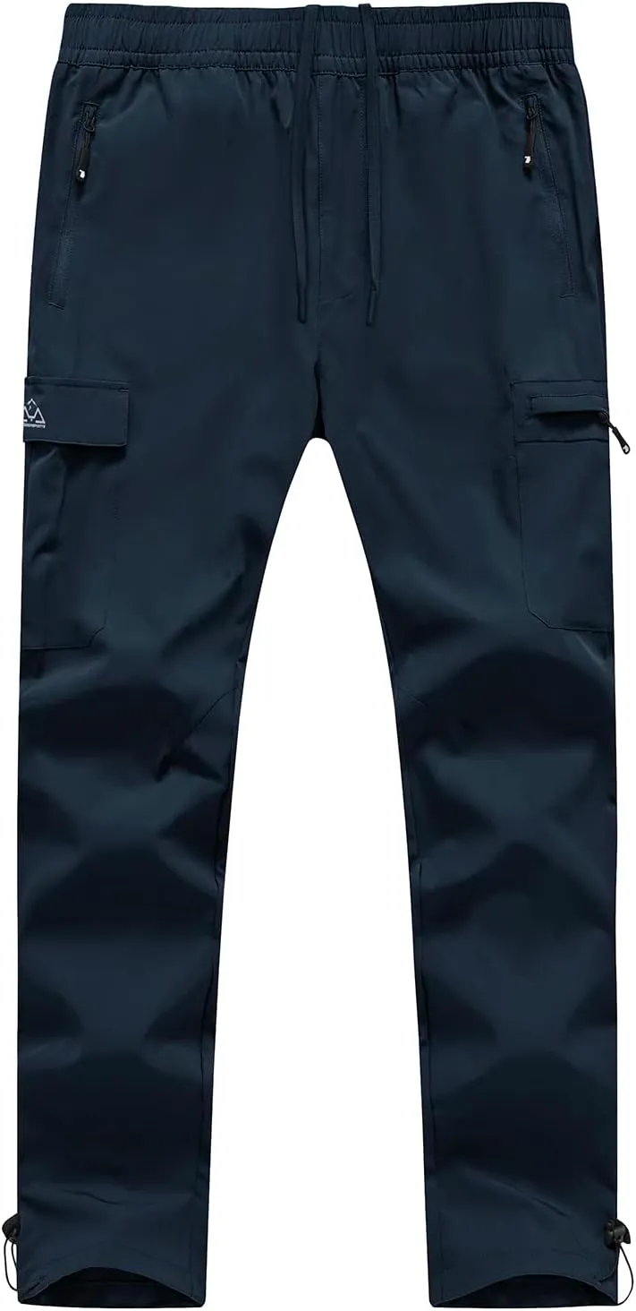 BGOWATU Hiking Pants for Men, Water Resistant Stretch Cargo Pants, Lightweight Quick Dry Outdoor Fishing Pants