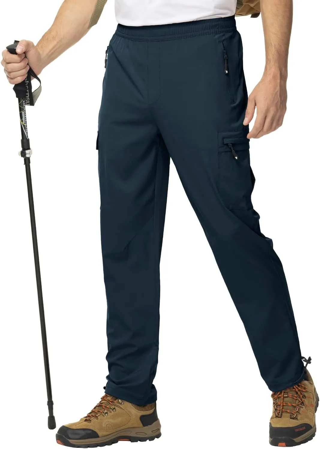 BGOWATU Hiking Pants for Men, Water Resistant Stretch Cargo Pants, Lightweight Quick Dry Outdoor Fishing Pants