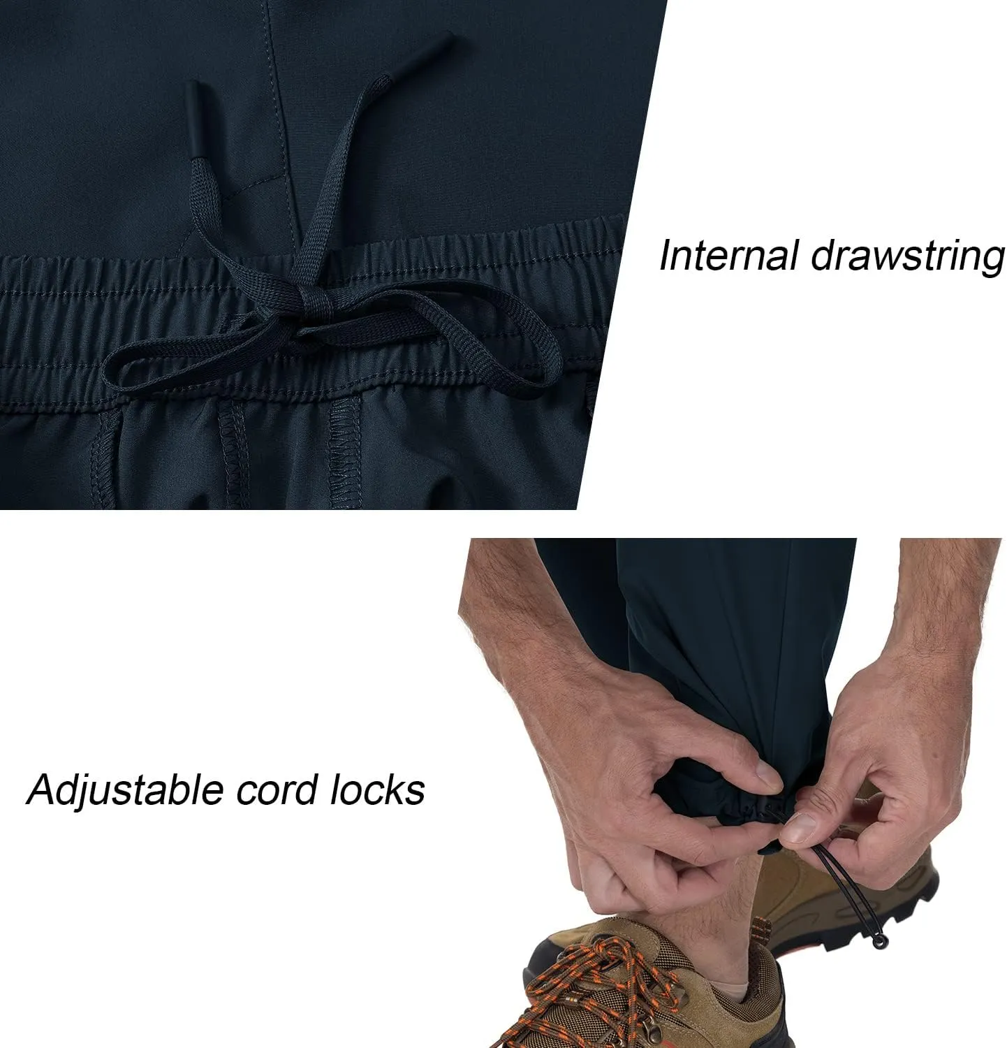 BGOWATU Hiking Pants for Men, Water Resistant Stretch Cargo Pants, Lightweight Quick Dry Outdoor Fishing Pants