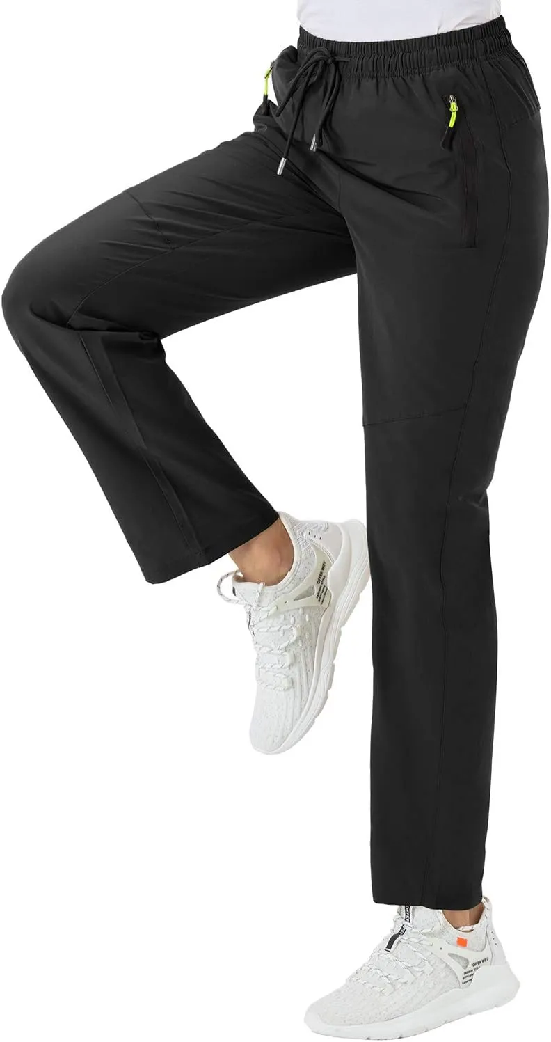BGOWATU Women's Hiking Cargo Pants Quick Dry Lightweight Water Resistant Joggers Pants Zipper Pockets