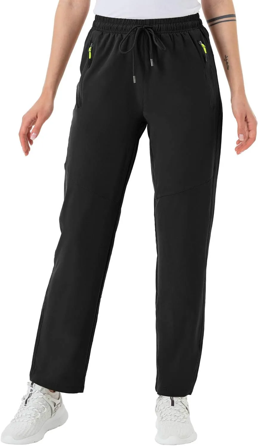 BGOWATU Women's Hiking Cargo Pants Quick Dry Lightweight Water Resistant Joggers Pants Zipper Pockets