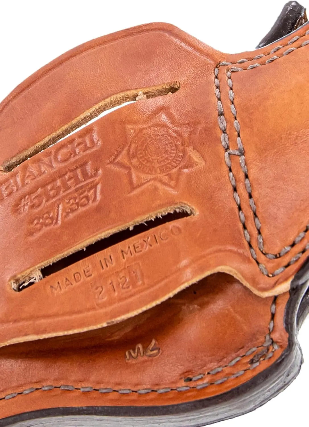 Bianchi Model 5BHL Thumbsnap Suede Lined Belt Gun Holster - Revolver, Tan